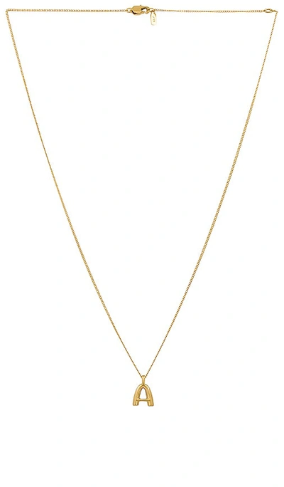 Jenny Bird Monogram Pendant Necklace In Metallic Gold