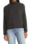 Lucky Brand Cloud Mock Neck Sweater In Charcoal Heather