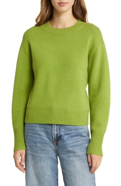 Nordstrom Wool & Cashmere Crewneck Sweater In Olive Bean