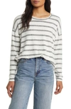 Lucky Brand Dropped Shoulders Cloud Jersey Top In Cream Stripe