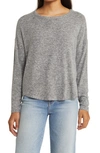 Lucky Brand Dropped Shoulders Cloud Jersey Top In Medium Heather Grey