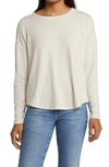 Lucky Brand Dropped Shoulders Cloud Jersey Top In Straw Heather