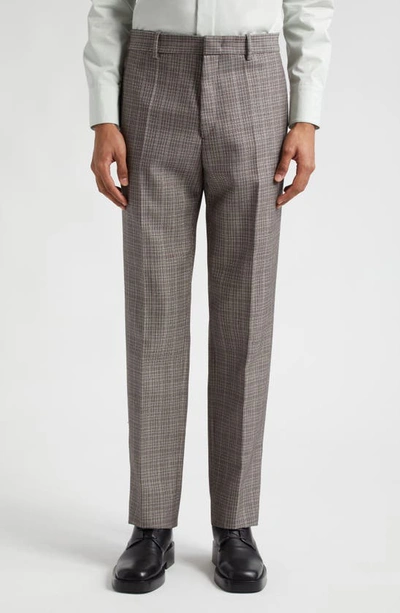 Jil Sander Check Compact Virgin Wool Trousers In Military Speckle