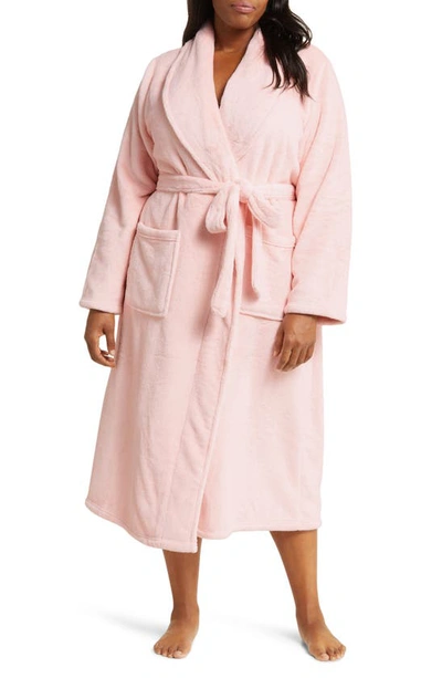 Nordstrom Shawl Collar Plush Robe In Pink English