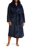 Nordstrom Shawl Collar Plush Robe In Navy Peacoat