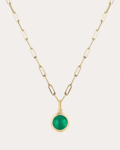 Goshwara Women's Emerald & 18k Gold Round Pendant Necklace In Green