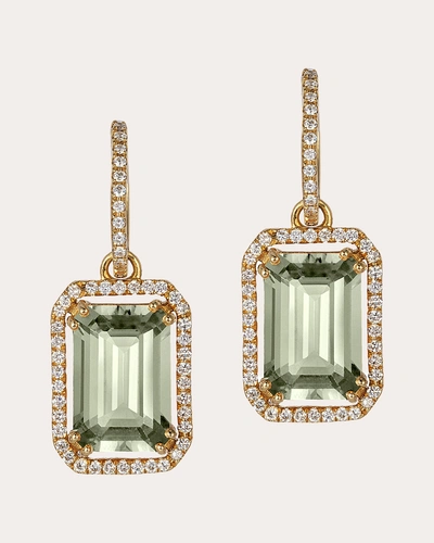 Goshwara Women's Diamond & Prasiolite Emerald-cut Hoop Earrings In Green