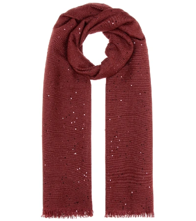 Brunello Cucinelli Cashmere And Silk Scarf In Red