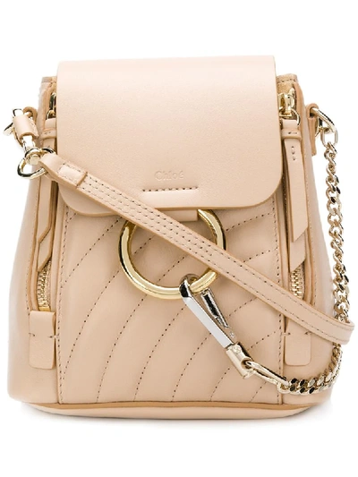 Chloé Faye Quilted Leather Backpack In Neutrals