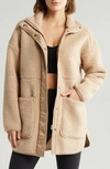 Zella Faux Shearling Jacket In Tan Taupe