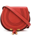 Chloé Marcie Small Leather Shoulder Bag In Red