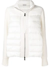 Moncler Mixed Media Puffer Vest Jacket In White