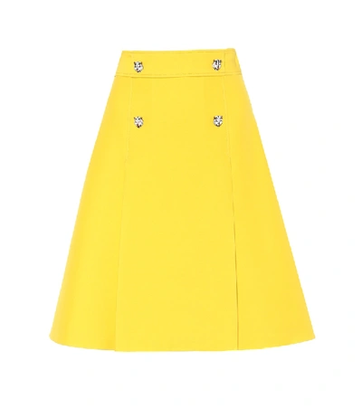 Gucci Wool And Silk Skirt In Yellow