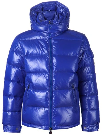 Moncler Maya Lacquered Down Jacket In Bright Blue | ModeSens
