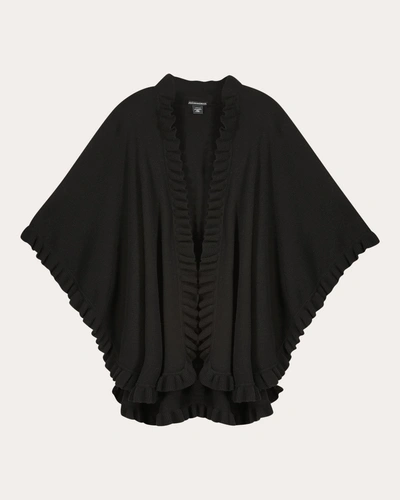Sofia Cashmere Women's Volant Knit Cashmere Cape In Black