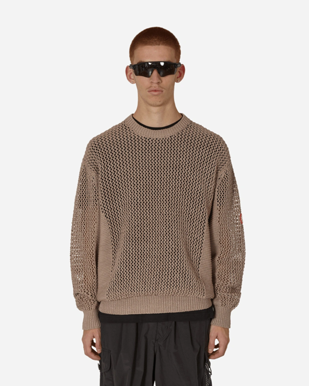 トップス C.E cavempt SIDE RIB LOOSE NET KNIT Cav Empt Side Rib Loose Net Knit Sweater In Beige | ModeSens