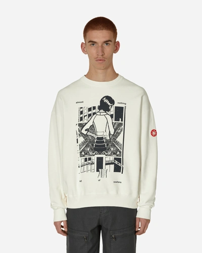 Cav Empt Washed Md Nothing Crewneck Sweatshirt In White