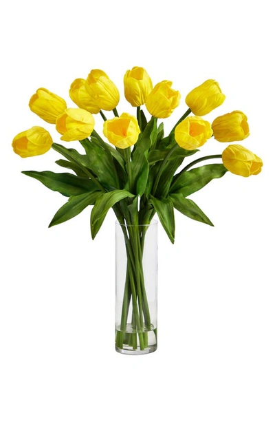 Nearly Natural 23" Tulip Artificial Plant In Yellow