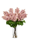Nearly Natural Artificial Lilac Bouquet In Pink