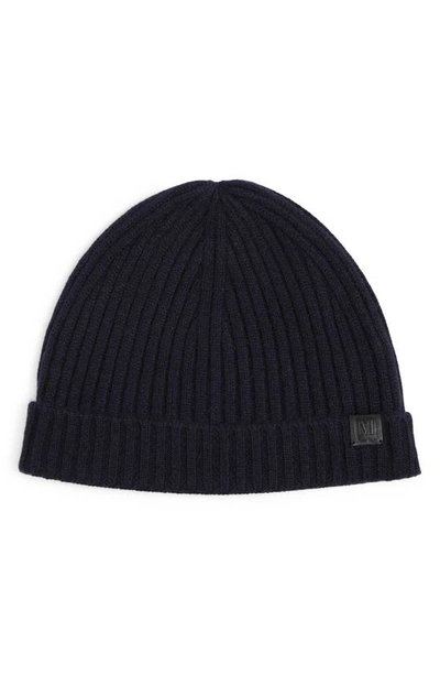 Bruno Magli Cashmere Cuff Beanie In Navy