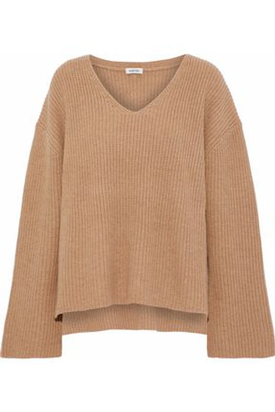 Totême Woman Ribbed Wool And Cashmere-blend Sweater Camel