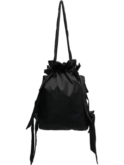 Simone Rocha Black Bow-detail Taffeta Shoulder Bag