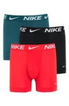 Nike Assorted 3-pack Boxer Briefs In Chile Red