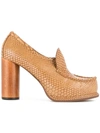 Stella Mccartney Snake Print Platform Loafers In Sand