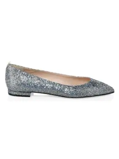 Sjp By Sarah Jessica Parker Story Point-toe Glitter Ballet Flats In Silver