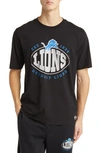 Hugo Boss X Nfl Buccaneers Stretch Cotton Graphic T-shirt In Detroit Lions Black