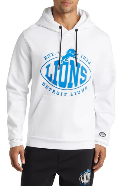 Hugo Boss X Nfl Bears Touchback Graphic Hoodie In Detroit Lions White