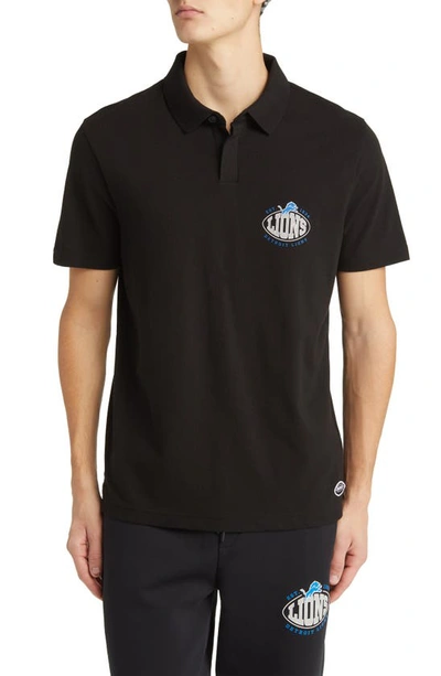 Hugo Boss X Nfl Chargers Cotton Polo In Detroit Lions Black