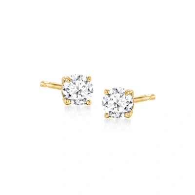 Ross-simons Lab-grown Diamond Stud Earrings In 18kt Gold Over Sterling In White
