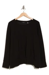 Tahari Crewneck Scuba Sweatshirt In Black