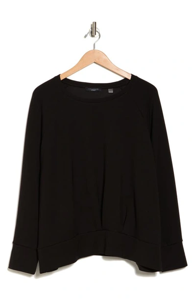 Tahari Crewneck Scuba Sweatshirt In Black