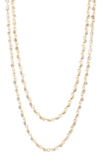 Cara Crystal Layered Necklace In Gold