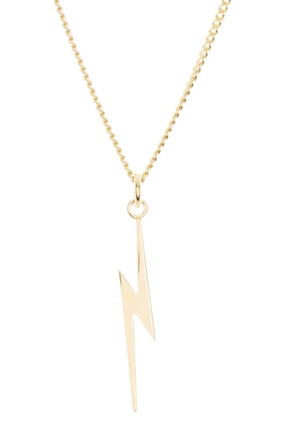 Allsaints Lightning Bolt Pendant Necklace In Gold