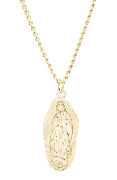 Allsaints Saint Coin Pendant Necklace In Gold