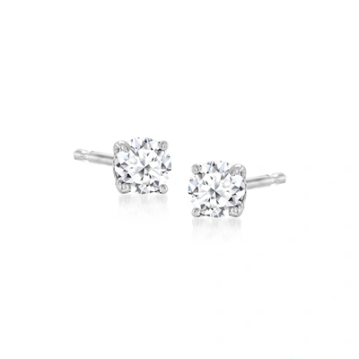 Ross-simons Lab-grown Diamond Stud Earrings In Sterling Silver In White