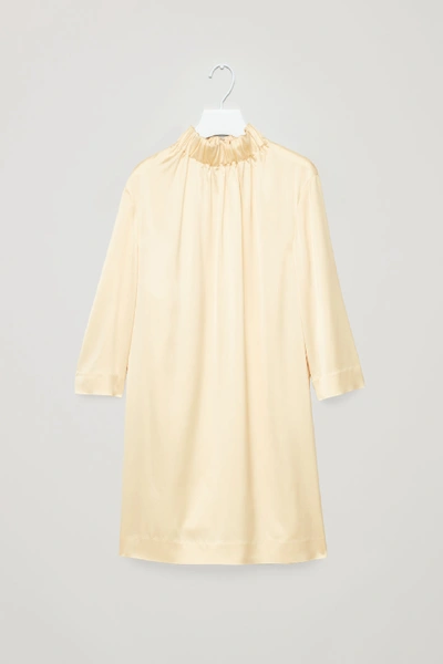 Cos Gathered-collar Dress In Yellow