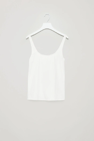 Cos Stretch-cotton Vest Top In White