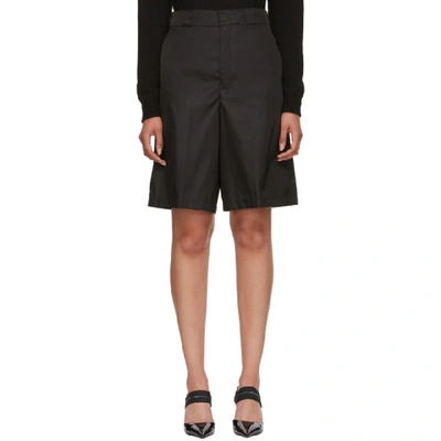 Prada Black Oversized Nylon Shorts In F0002 Black