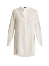 Joseph Lara Stand-collar Silk Crepe De Chine Shirt In Off White