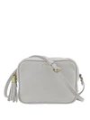 Gigi New York Grey Pebbled Leather Madison Crossbody In Cornflower