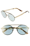 Web 58mm Round Sunglasses In Gold/ Blue