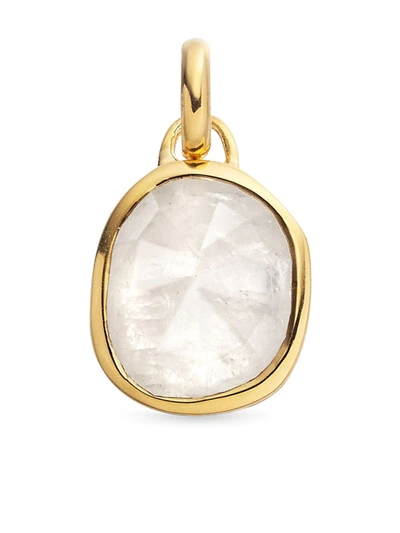 Monica Vinader Siren Medium Bezel Pendant Charm In Moonstone/ Yellow Gold