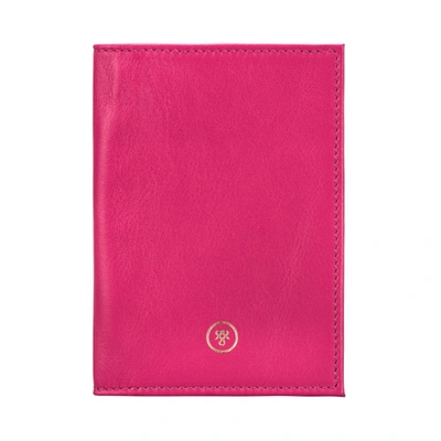 Maxwell Scott Bags Handcrafted Hot Pink Nappa Leather Passport Holder