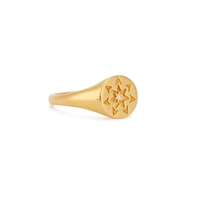 Missoma Amulet Star Struck Signet Ring In Gold