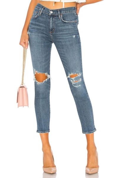 Agolde Sophie Ripped High Waist Crop Jeans In Spite