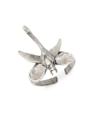 Valentino Garavani Dragonfly Statement Ring In Gunmetal